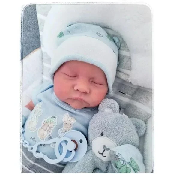 🆕18inch Soft Cloth Body Newborn Baby Poseable Limbs Boy Levi with Clothes - Picture 4 of 7